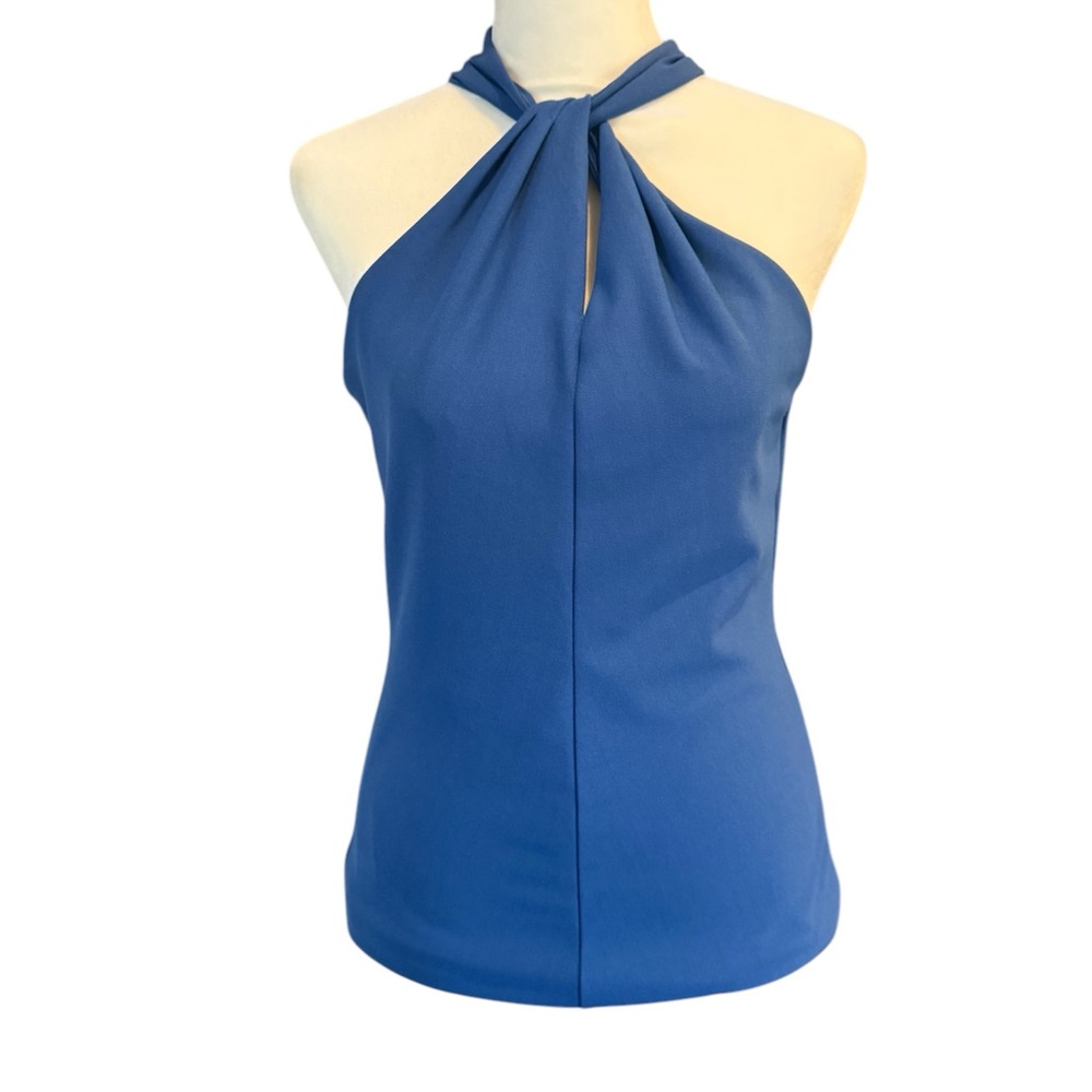 White House Black Market Blue Halter Tank Top